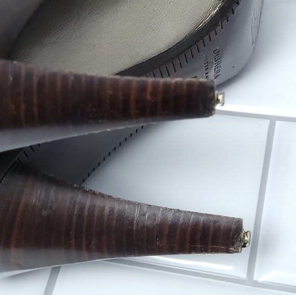 DIBRERA by Paolo Zanoli Soft Gray Leather High Heel Boot Pointed Toe Floral Plea - Picture 7 of 10